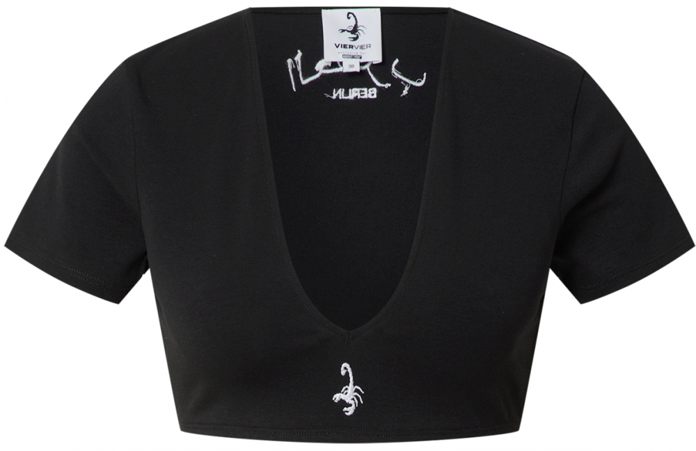 VIERVIER Tričko 'Wiebke'  čierna
