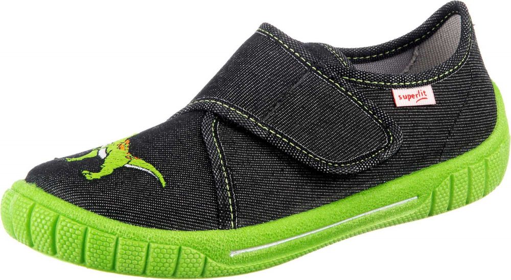 SUPERFIT Papuče 'Bill'  neónovo zelená / ohnivo červená / čierna melírovaná / biela