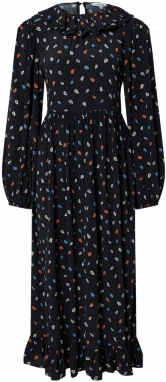 EDITED Šaty 'Diego'  svetlomodrá / pastelovo fialová / oranžovo červená / čierna / biela