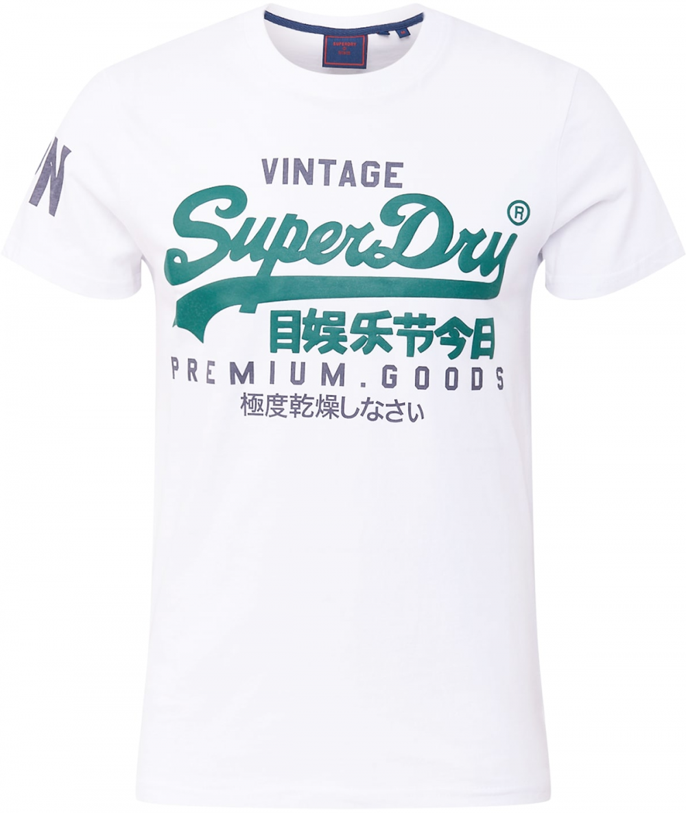 Superdry Tričko  tmavomodrá / petrolejová / biela