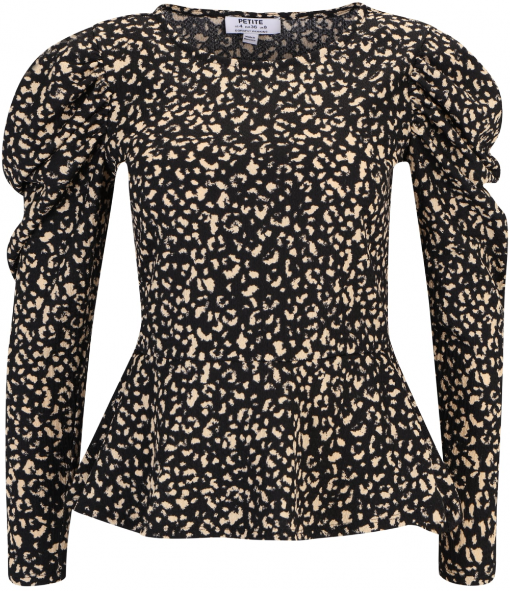 Dorothy Perkins Petite Tričko  svetlobéžová / čierna