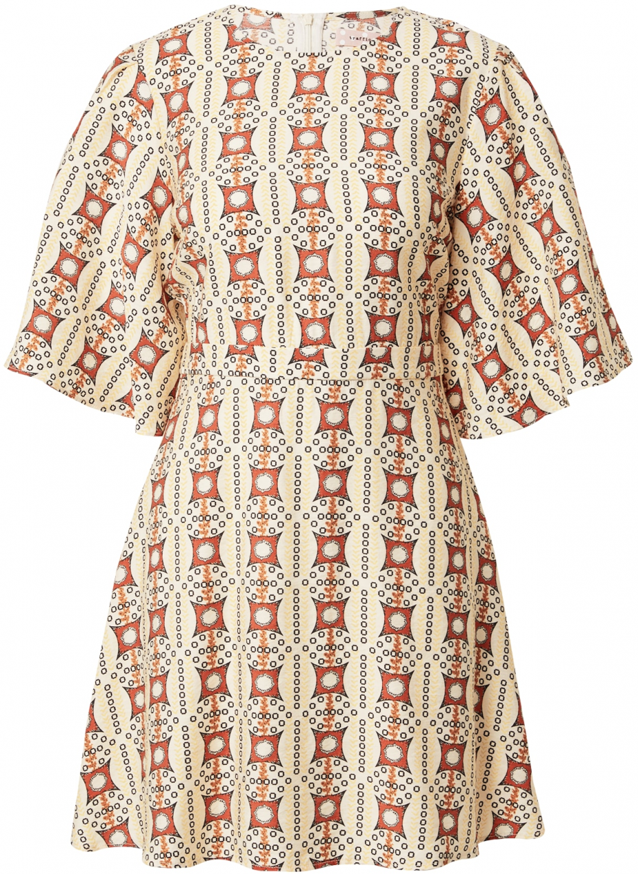 Traffic People Šaty 'Misty'  krémová / gaštanová / žltá / čierna