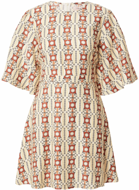 Traffic People Šaty 'Misty'  krémová / gaštanová / žltá / čierna