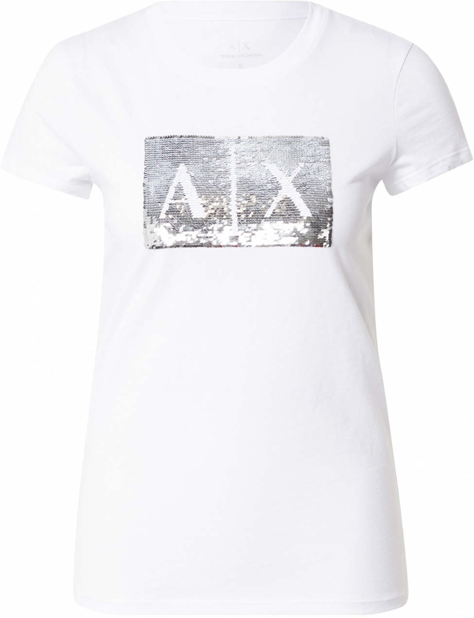 ARMANI EXCHANGE Tričko  strieborná / biela
