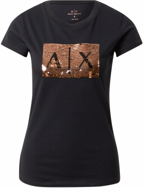 ARMANI EXCHANGE Tričko  medená / čierna