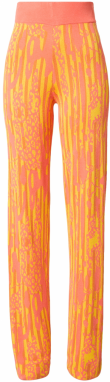 DELICATELOVE Nohavice 'LULA WOOD'  limetková / koralová / tmavooranžová