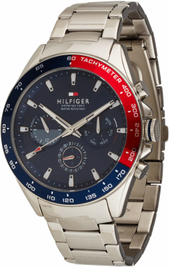 TOMMY HILFIGER Analógové hodinky  námornícka modrá / červená / čierna / strieborná