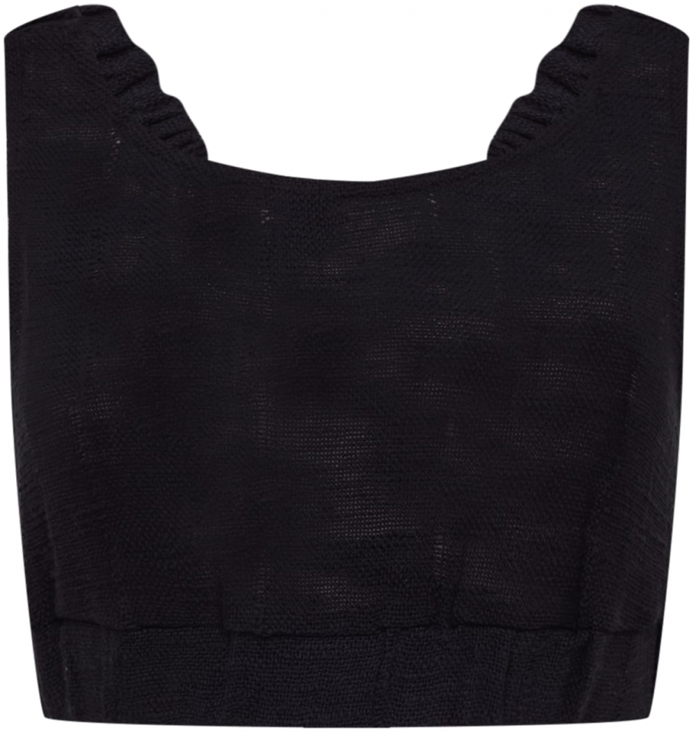 Cotton On Curve Vyšívaný top  čierna