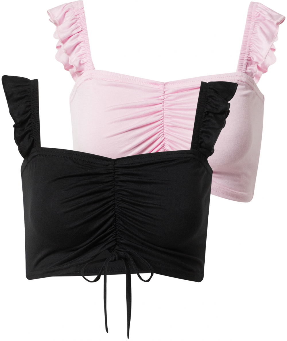 Missguided Top  ružová / čierna