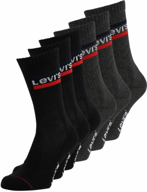 LEVI'S ® Ponožky  tmavosivá / červená / čierna / biela