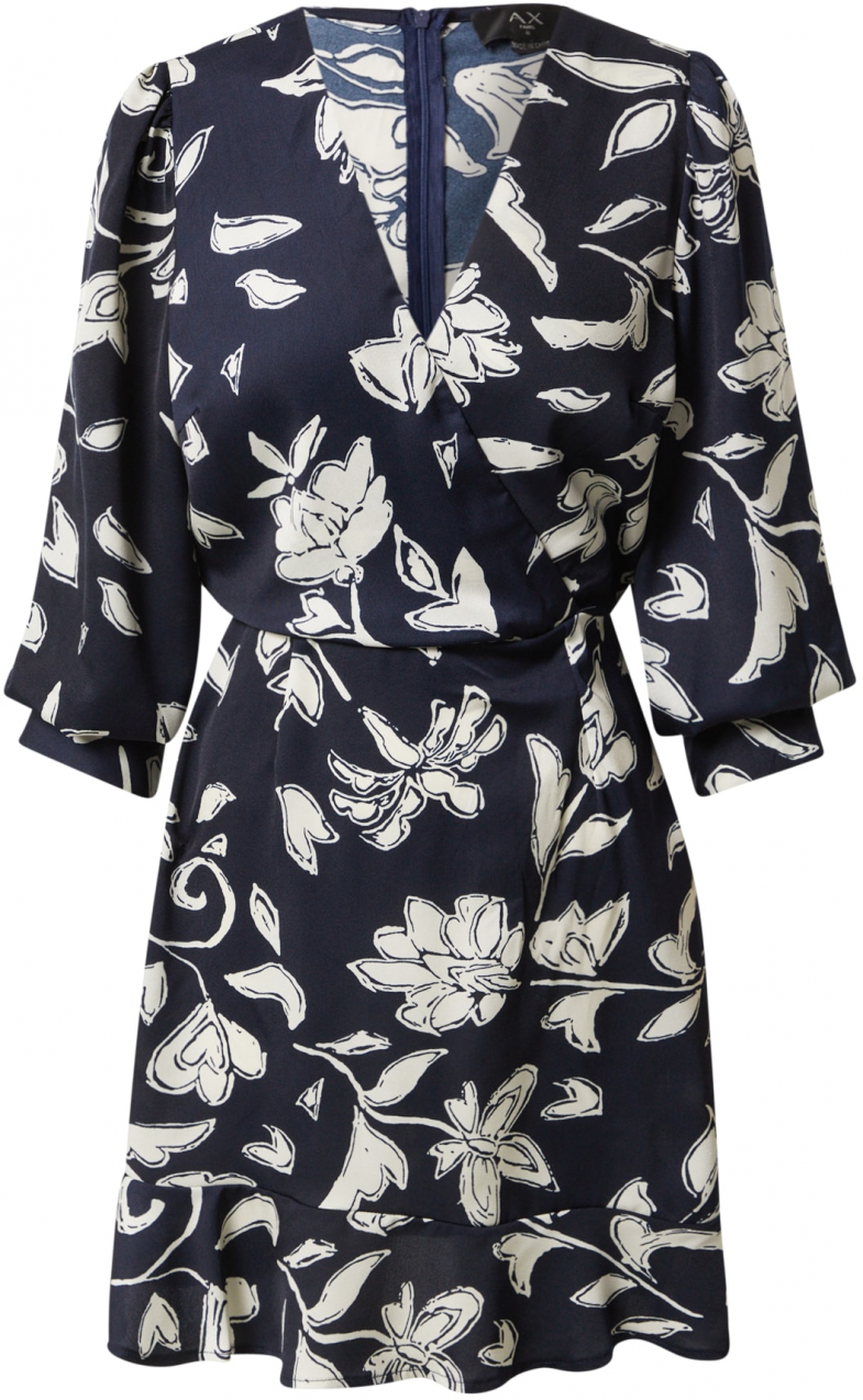 AX Paris Šaty  béžová / námornícka modrá