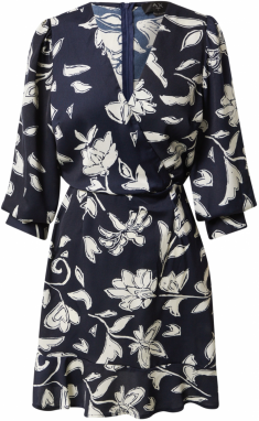 AX Paris Šaty  béžová / námornícka modrá