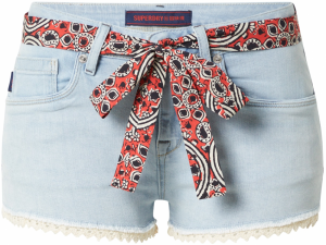 Superdry Džínsy  béžová / tmavomodrá / modrá denim / červená