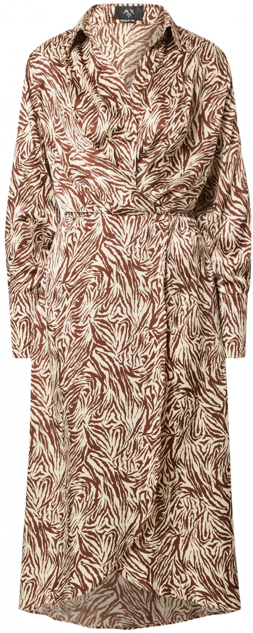 AX Paris Košeľové šaty  svetlobéžová / hnedá