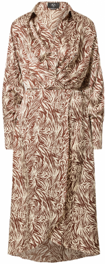 AX Paris Košeľové šaty  svetlobéžová / hnedá