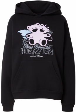 LOCAL HEROES Mikina 'RETURN TO HEAVEN OFF'  svetlomodrá / pastelovo ružová / čierna / biela