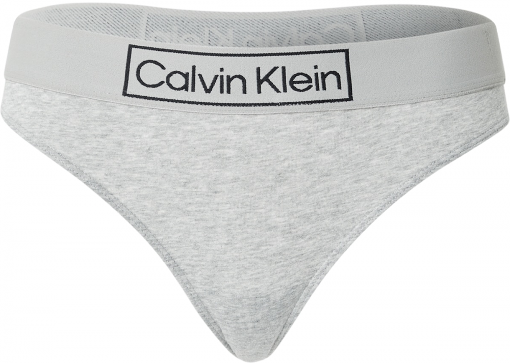 Calvin Klein Underwear Tangá  sivá melírovaná / čierna
