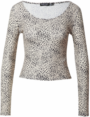 Nasty Gal Tričko  béžová / čierna