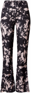 Nasty Gal Nohavice 'Tie Dye'  pastelovo ružová / čierna