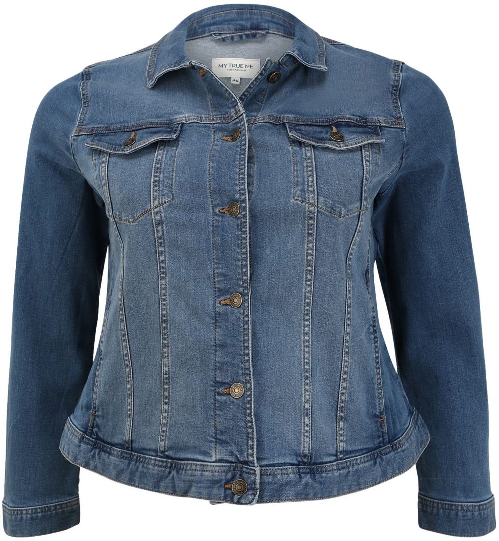 Tom Tailor Women + Prechodná bunda  modrá denim