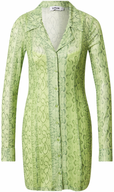 TWIIN Košeľové šaty  zelená / svetlozelená