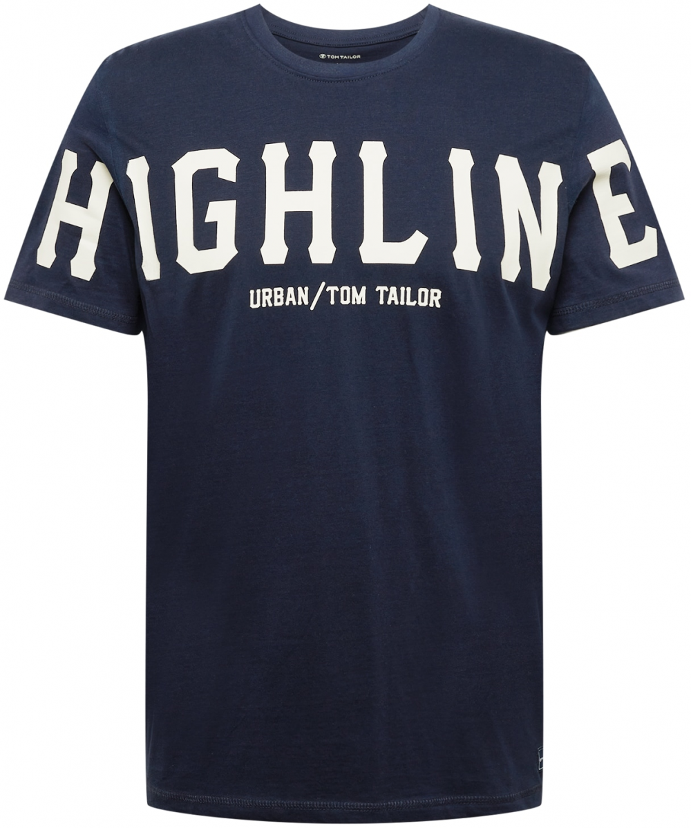 TOM TAILOR Tričko  tmavomodrá / biela
