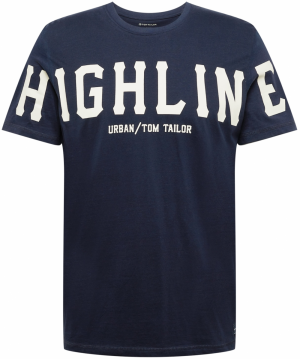 TOM TAILOR Tričko  tmavomodrá / biela