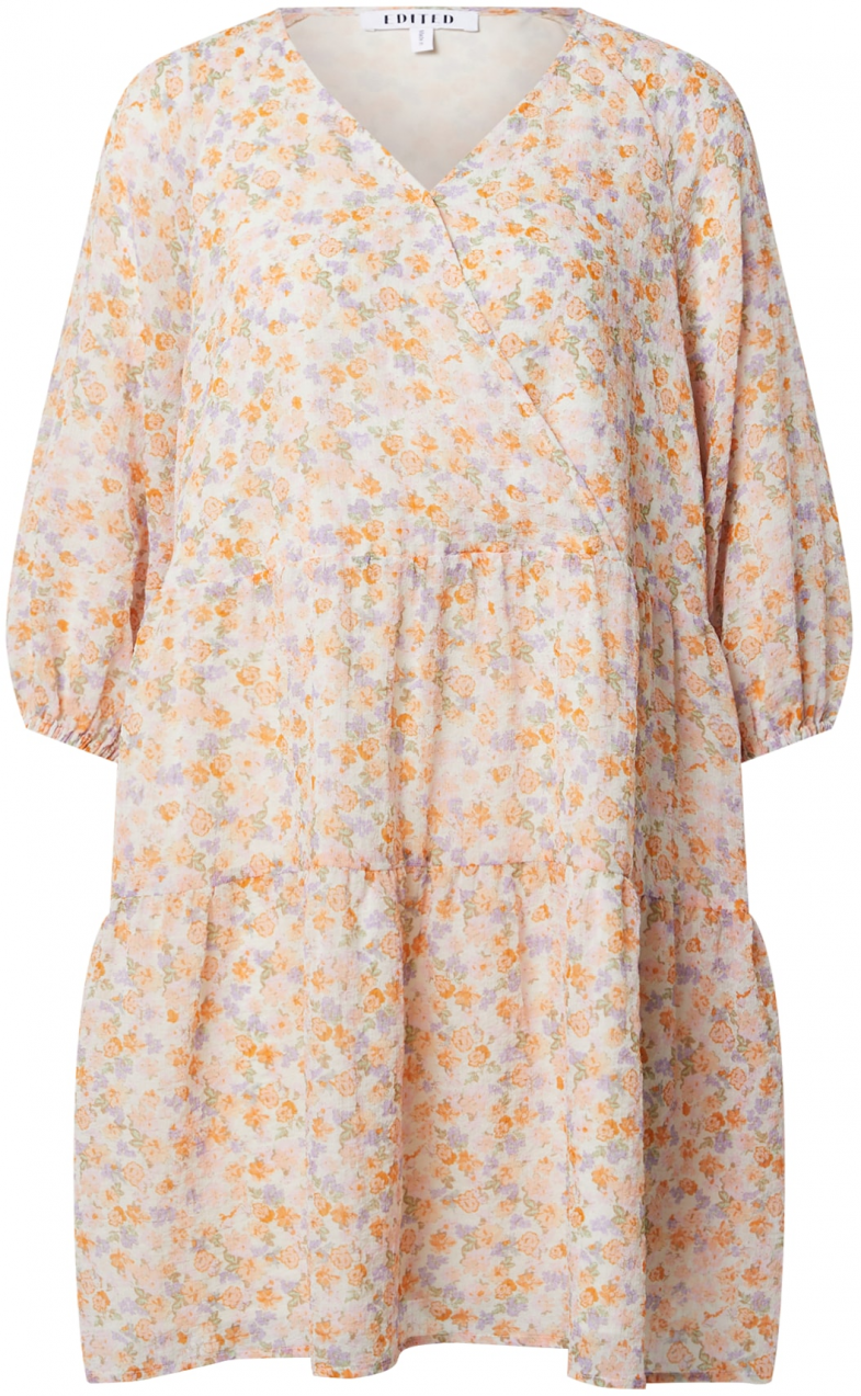 EDITED Šaty 'Marou'  krémová / olivová / svetlofialová / oranžová / marhuľová