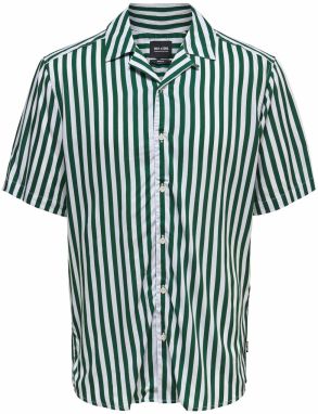 Only & Sons Košeľa 'Wayne'  tmavozelená / biela