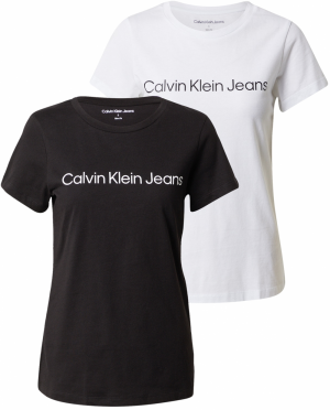 Calvin Klein Jeans Tričko  čierna / biela