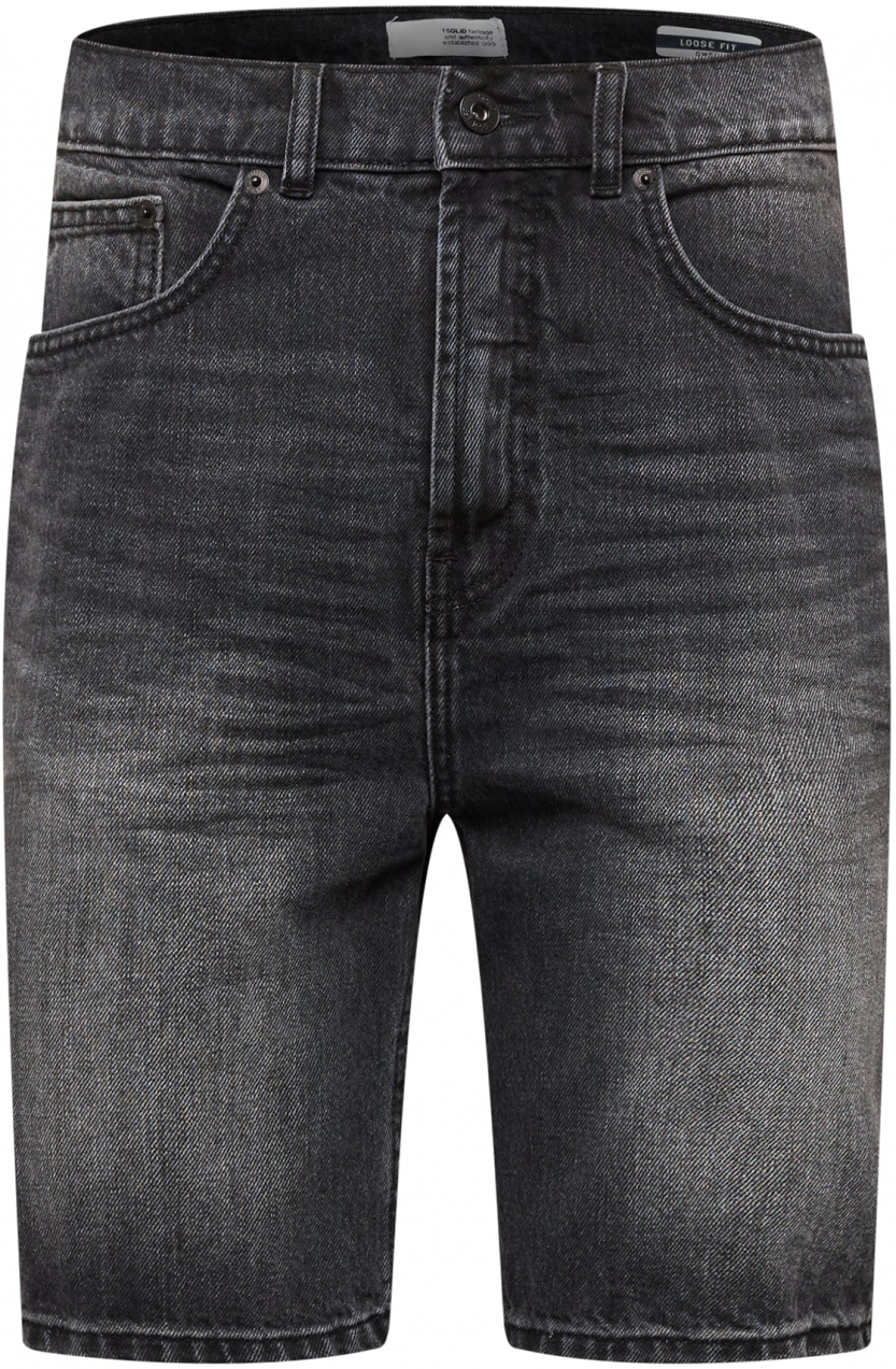 !Solid Džínsy  čierny denim