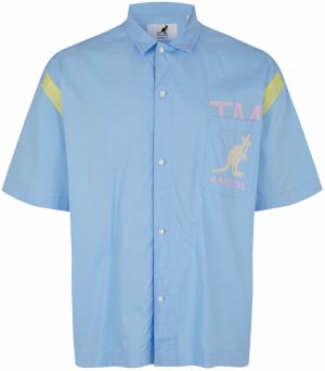 KANGOL Košeľa 'Austin'  dymovo modrá / žltá / púdrová / svetloružová