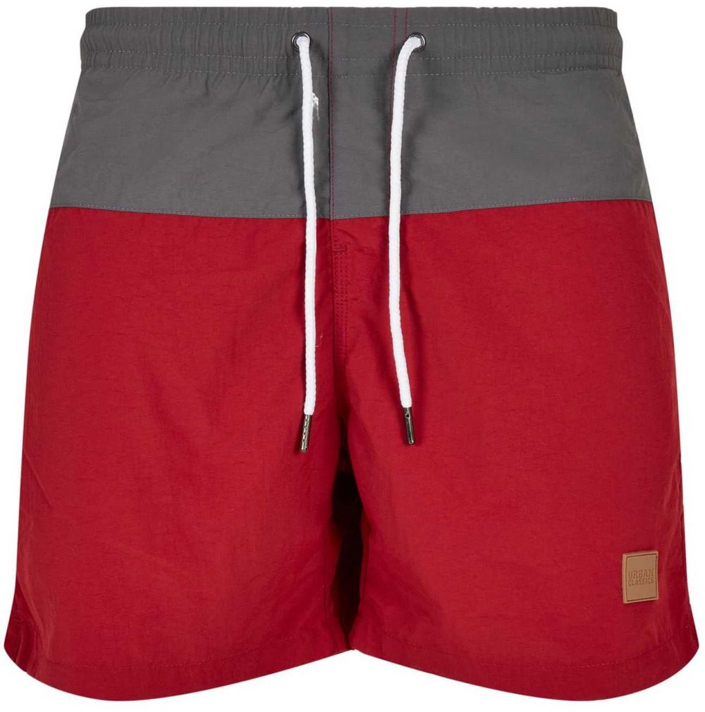 Urban Classics Plavecké šortky  kamenná / ohnivo červená