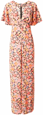 Nasty Gal Overal 'Ditsy'  oranžová / rosé / čierna