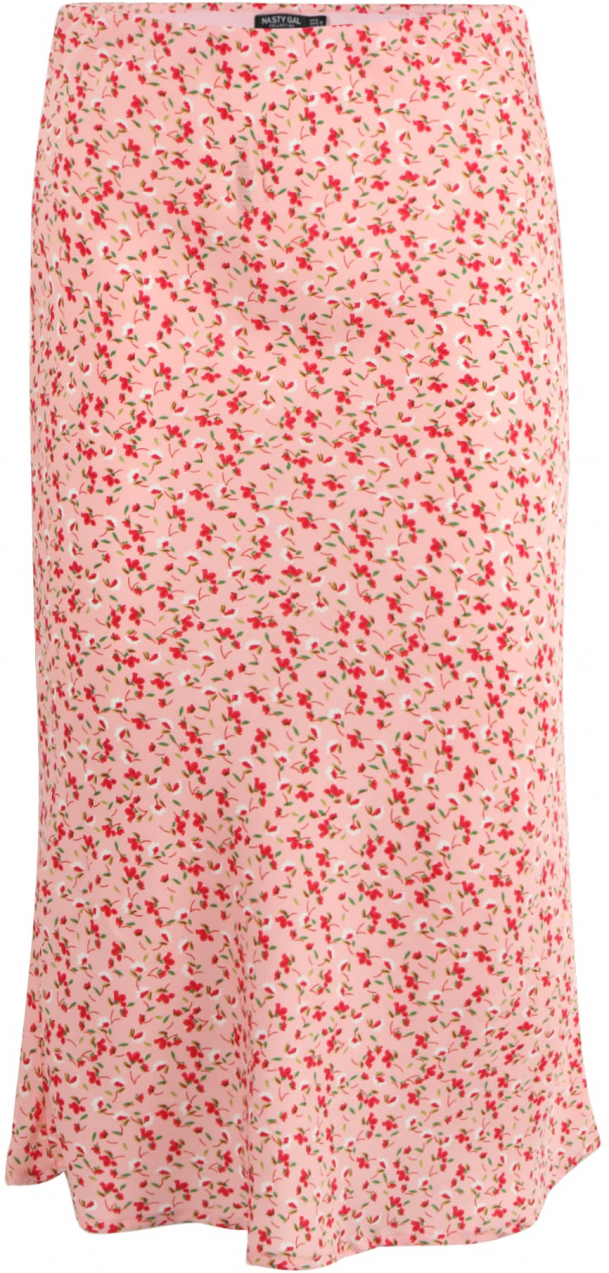 Nasty Gal Petite Sukňa  trávovo zelená / svetlozelená / ružová / ohnivo červená / biela