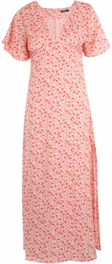 Nasty Gal Petite Šaty  zelená / svetloružová / červená / biela