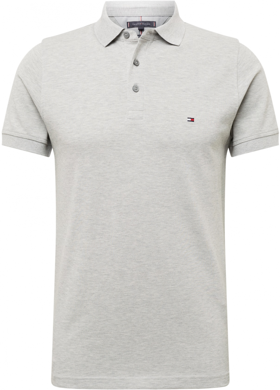 TOMMY HILFIGER Tričko  námornícka modrá / sivá melírovaná / červená / biela