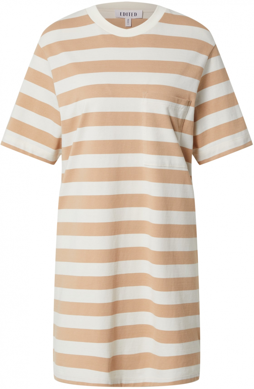 EDITED Šaty 'Anina'  pastelovo oranžová / biela