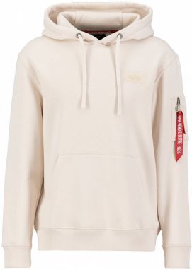 ALPHA INDUSTRIES Mikina  svetlobéžová / karmínovo červená / biela