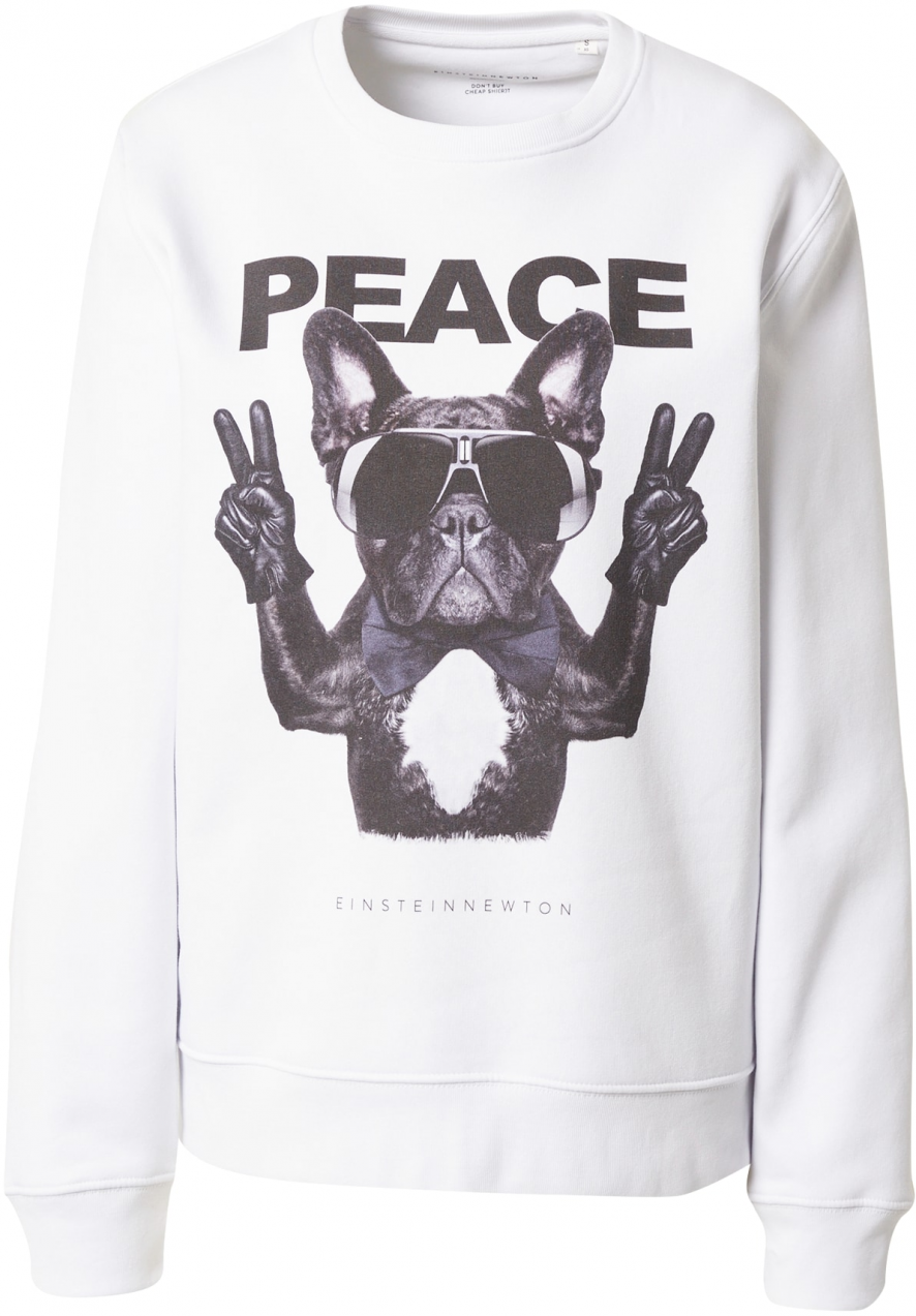 EINSTEIN & NEWTON Mikina 'Frenchie Peace'  antracitová / čadičová / svetlosivá / biela