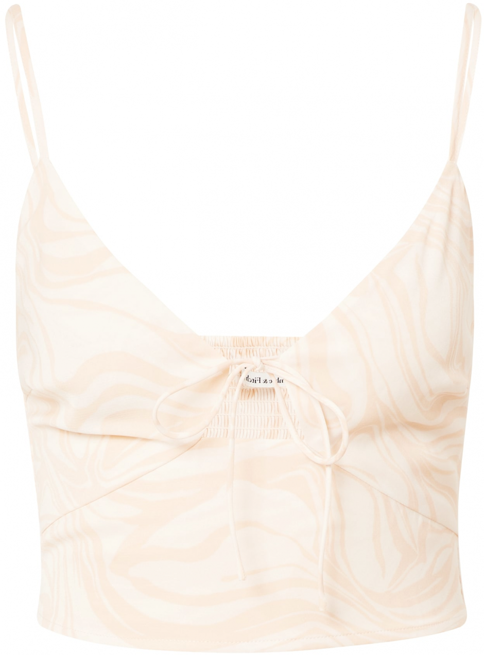 Abercrombie & Fitch Top  pastelovo žltá / biela