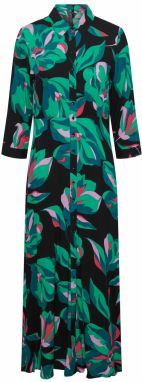 Y.A.S Košeľové šaty 'Savanna'  zelená / ružová / eozín / čierna
