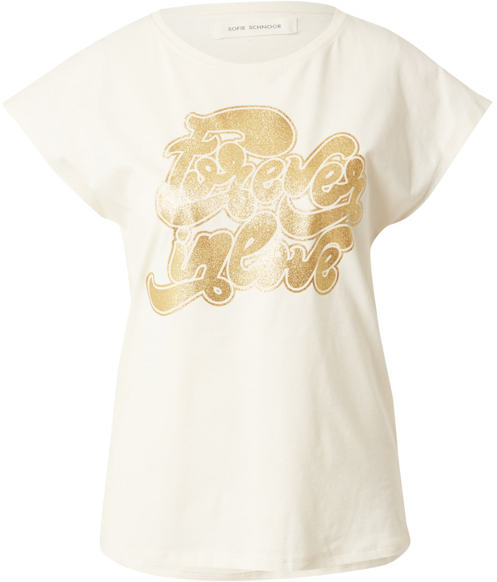 Sofie Schnoor Tričko 'NIKOLINE'  zlatá / šedobiela