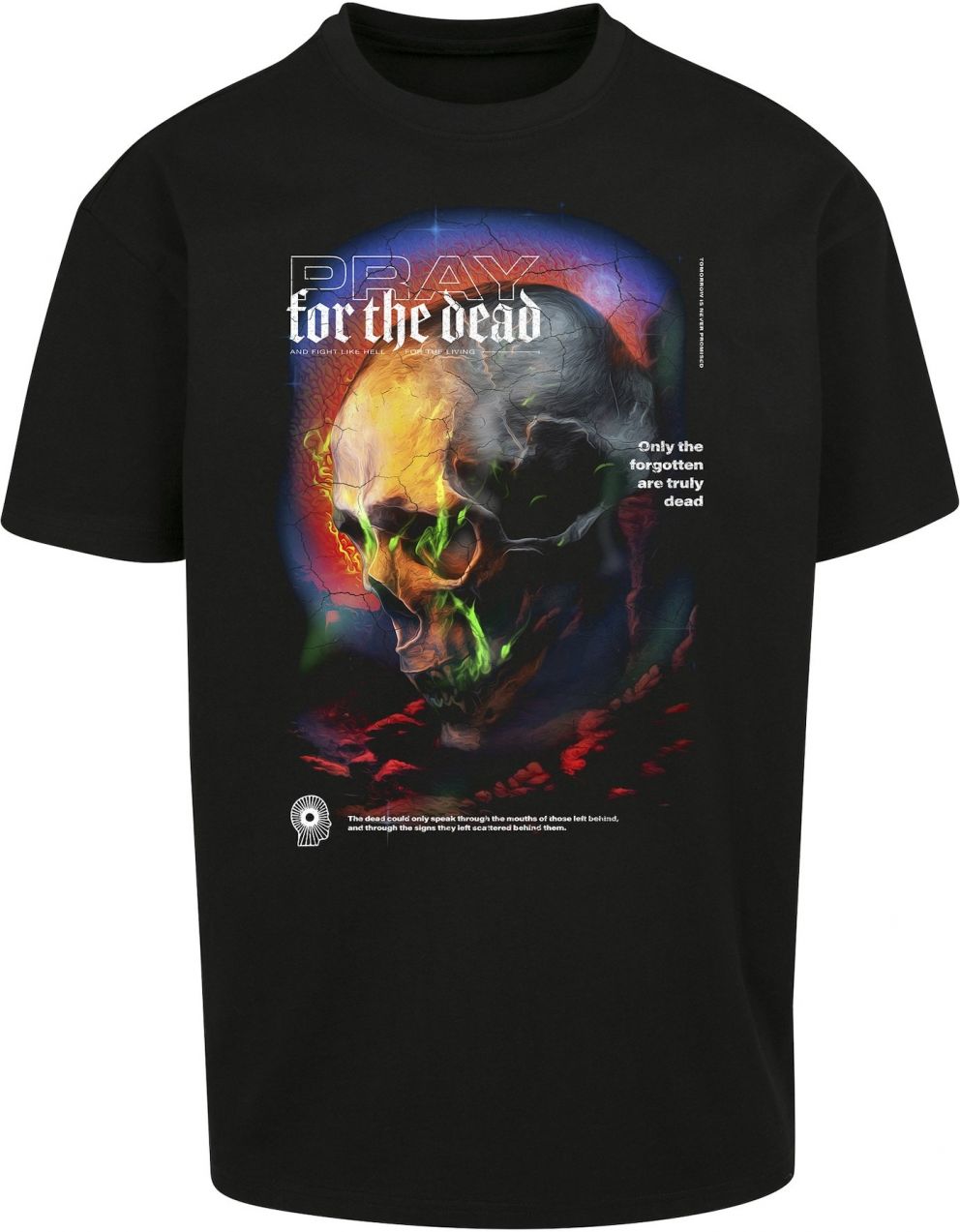 Mister Tee Tričko 'Pray For The Dead'  žltá / zelená / čierna / biela