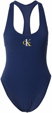 Calvin Klein Swimwear Jednodielne plavky  tmavomodrá / žltá / biela