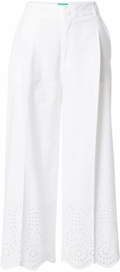 UNITED COLORS OF BENETTON Plisované nohavice  biela