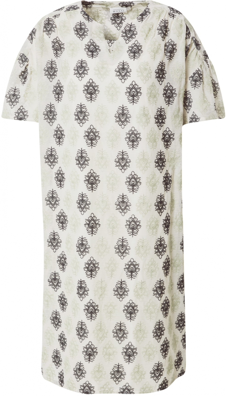 Masai Šaty  krémová / pastelovo zelená / čierna