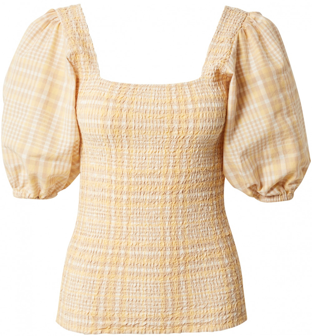 KnowledgeCotton Apparel Blúzka  svetlobéžová / žltá / biela