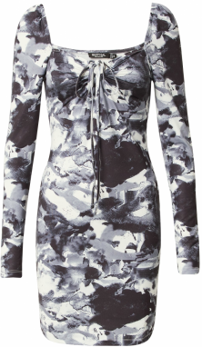 Nasty Gal Šaty  sivá / čierna / biela