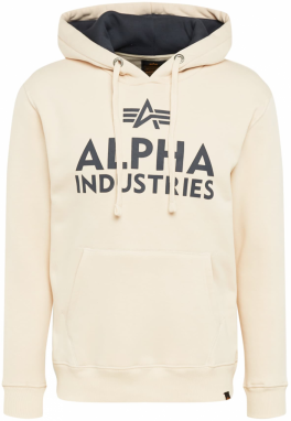 ALPHA INDUSTRIES Mikina  sivá / prírodná biela